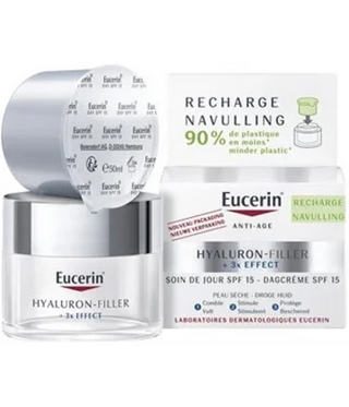 Eucerin Hyaluron-Filler + 3x Effect Soin de Jour SPF15 Peau Sèche Recharge 50 ml