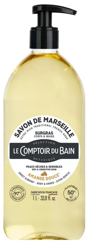 Le Comptoir du Bain Savon de Marseille Liquide Surgras Beurre de Karité 1 l