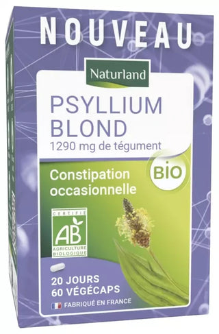 Naturland Psyllium Blond Constipation Occasionnelle Bio 60 Gélules