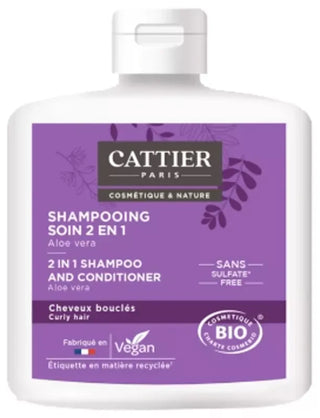 Cattier Shampooing Soin Boucles 2 en 1 Sans Sulfates - 250 ml