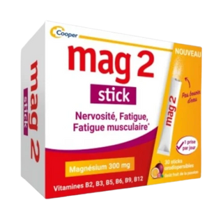 MAG 2 STICK Nervosité Fatigue Magnésium 300mg - 30 Sticks Orodispersibles