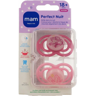 Mam Sucette Perfect Nuit 6+ Mois Silicone x 2