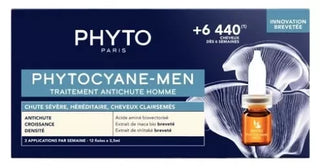 Phyto Phytocyane Men Traitement Antichute Homme - Chute Sévère Héréditaire Cheveux Clairsemés - 12 Fioles X 3,5 ml