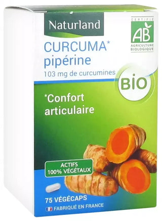 Naturland Curcuma Pipérine Bio 75 Végécaps