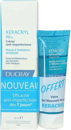 Ducray keracnyl pp+ crème anti imperfections 30ml duo gel moussant offert