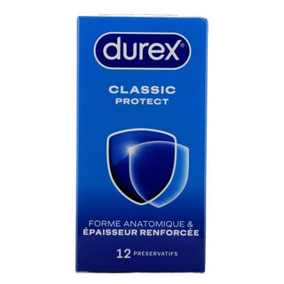 Durex CLASSIC PROTECT - Préservatifs Forme Anatomique et Epaisseur Renforcée, 12 Unités