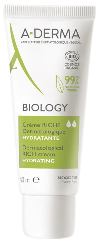 A-Derma Biology Crème Riche Dermatologique Hydratante Bio 40 ml