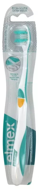 Elmex Sensitive Professional Brosse à Dents Extra Souple Single - Couleur : Vert - Jaune