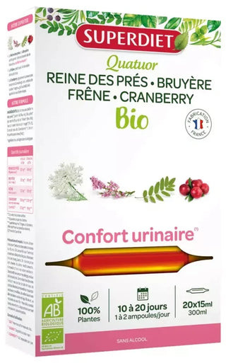 Superdiet Quatuor Confort Urinaire - 20 Ampoules de 15 ml