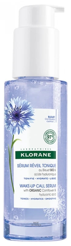 Klorane Bleuet Sérum Réveil Tonique au Bleuet Bio et Acide Hyaluronique - Visage Cou et Contour Des Yeux 50 ml