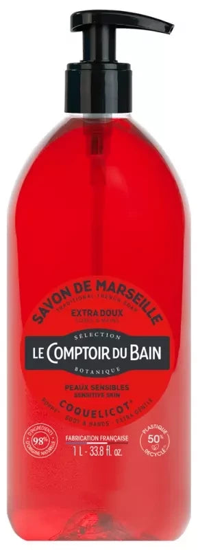 Le Comptoir du Bain Savon de Marseille Coquelicot Extra Doux 1 l