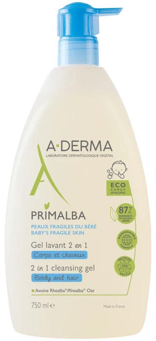 A-Derma Primalba Gel Lavant 2 en 1 - 750 ml