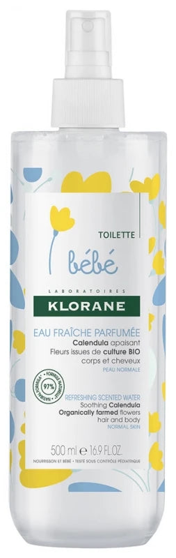 Klorane Calendula Bébé - Eau Fraîche Parfumée au Apaisant - Peau Normale 500 ml