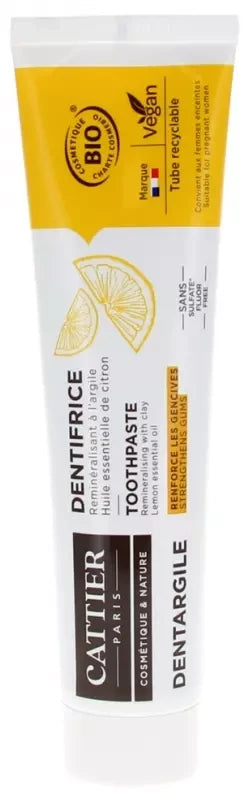 Cattier Dentargile Dentifrice Gencives Citron Bio 75 ml