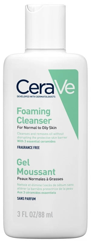 Cerave Gel Moussant Visage Pour Les Peaux Normales à Grasses 88 ml