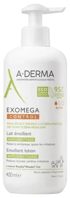 A-Derma Exomega — Control — Lait Émollient Anti-Grattage 400 ml