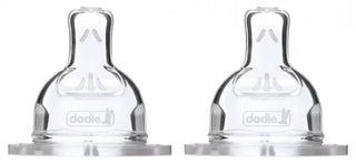 Dodie Tétine Sensation+ Plate - Col Large - +18 Mois - Silicone Débit Spécial - Lot de 2
