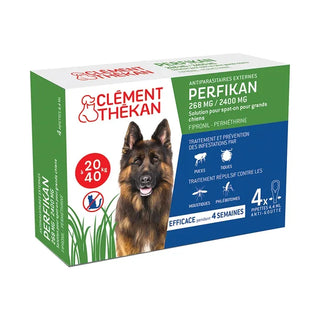 Clément Thékan Anti-Puces Anti-Tiques Chien 20-40kg 4 Pipettes