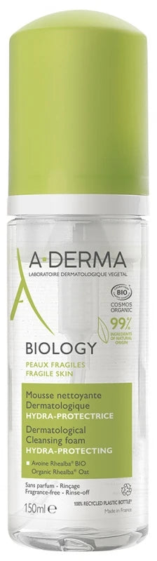 A-Derma Biology Mousse Nettoyante Dermatologique Hydra-Protectrice 150 ml