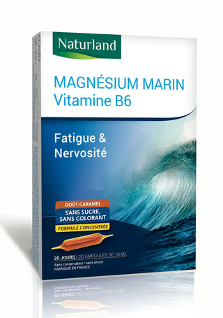 Naturland Magnésium marin/Vitamine B6, Fatigue et Nervosité 20 ampoules