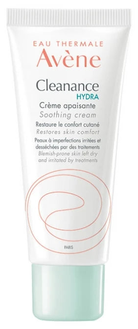 Avène Cleanance Eau Thermale - - Hydra Crème Apaisante - Peaux Desséchées et Irritées Par Traitements 40 ml