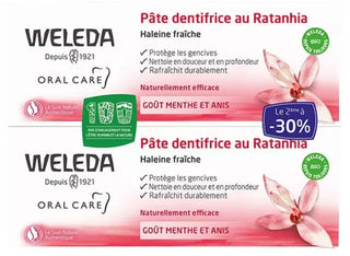 Weleda Duo Pâte Dentifrice au Ratanhia - 2 X 75 ml