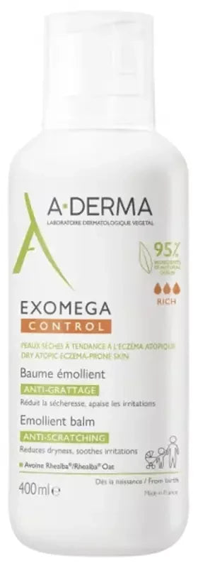 A-Derma Exomega — Control — Baume Émollient Anti-Grattage 400 ml