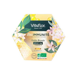 VITAFLOR Gelée Royale BIO 2500mg et Vitamine D - 20 Ampoules de 10ml