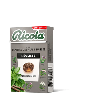 RICOLA REGLISSE STEVIA Bonbons Sans Sucres - Pocket 50g