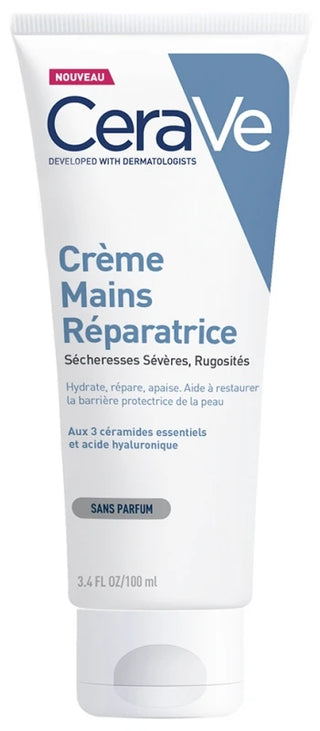 Cerave Crème Mains Réparatrice Pour Les Mains Abîmées et Les Sécheresses Sévères 100 ml