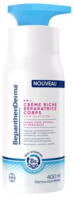 Bepanthen Derma Crème Riche Réparatrice Corps Flacon-Pompe 400 ml
