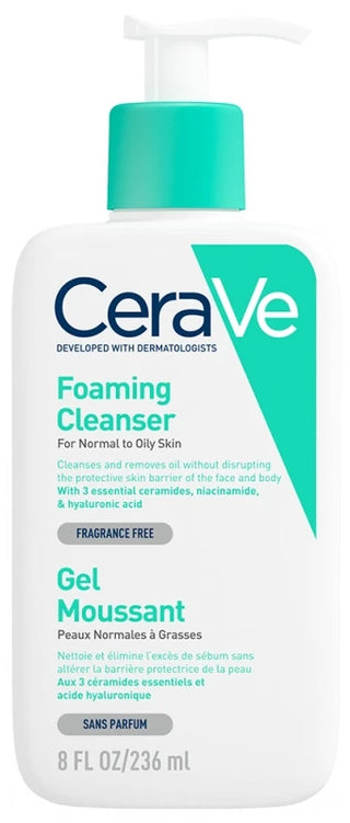 Cerave Gel Moussant Visage Pour Les Peaux Normales à Grasses 236 ml
