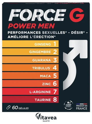 Vitavea Force G Power Men - Tonifiant Sexuel - Complément Alimentaire-60 Gélules