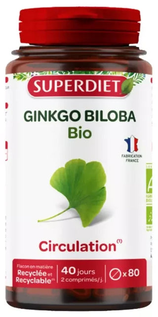 Superdiet Ginkgo Biloba Bio - 80 Comprimés