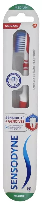 Sensodyne Brosse à Dents Sensibilité & Gencive Médium - Couleur : Rouge