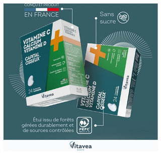 Vitavea Vitamine C + Calcium + Vitamine D 24 comrpimés à croquer
