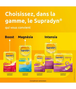 Supradyn Intensia à avaler Vitamines, Minéraux et Fer 30 comprimés Réduit la fatigue