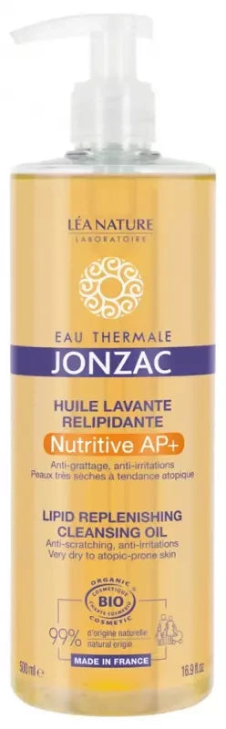 Eau thermale Jonzac Nutritive AP+ Huile Lavante Relipidante Anti-Grattage Bio 500 ml