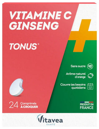 Vitavea Vitamine C + Ginseng Tonus 24 comprimés à croquer