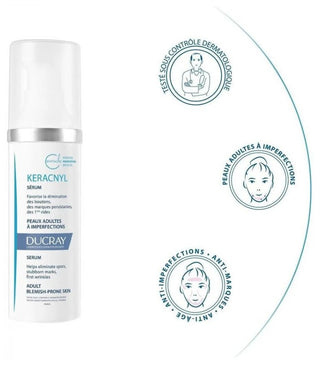 Ducray Keracnyl Sérum Anti-Imperfections et Anti-Âge - Peaux Adultes à Imperfections 30 ml