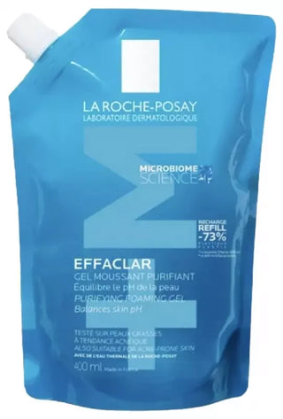 La Roche-Posay Effaclar Gel Moussant Purifiant Peaux Grasses Acnéiques Recharge 400 ml