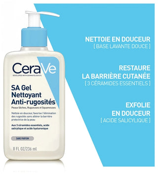 Cerave sa Anti-Rugosités Gel Nettoyant Pour Les Peaux Sèches et Rugueuses 236 ml