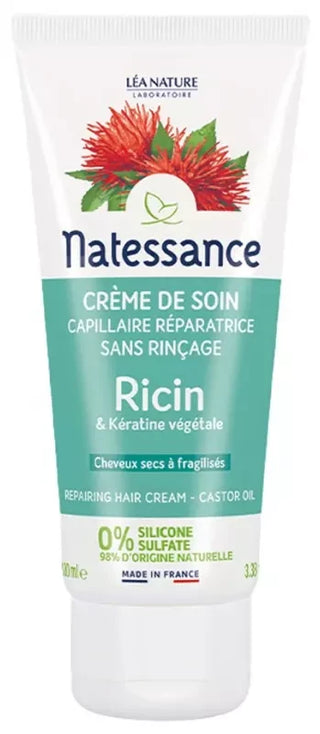 Natessance Crème de Soin Capillaire Ricin & Kératine Végétale 100 ml