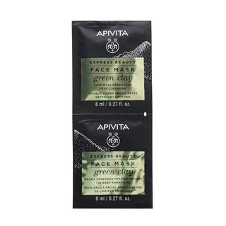 Apivita Masque Visage Nettoyant Profond à l'Argile Verte 2x8ml