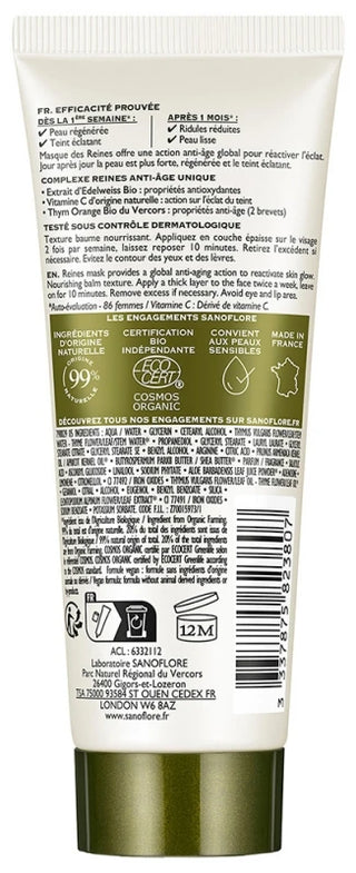 Sanoflore Masque des Reines Anti-Âge Éclat Bio 75 ml