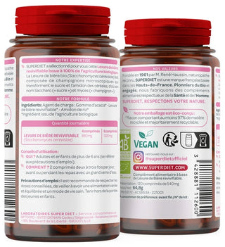Superdiet Levure de Bière Bio 120 Unités