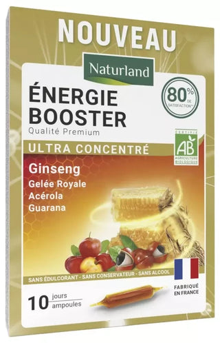 Naturland Énergie Booster Ginseng Guarana Bio 10 Ampoules