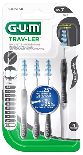 GUM 4 Brossettes Interdentaire Trav-Ler - Taille : 1619 : 2,6 mm