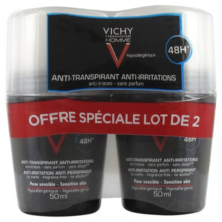 Vichy Déodorant Homme Bille Peaux Sensibles 50 ml X2