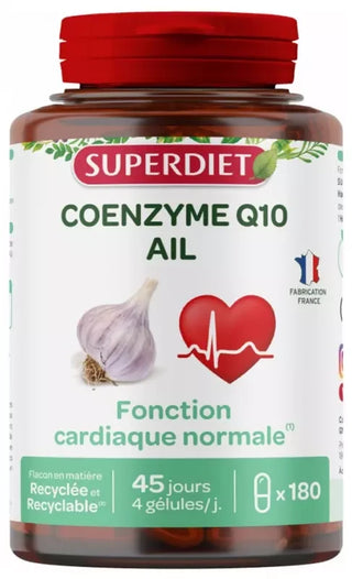 Superdiet Coenzyme Q10 + Ail - 180 Gélules